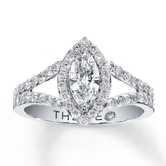 Previously Owned Marquise THE LEO Diamond Engagement Ring 1 carat tw 14K White Gold