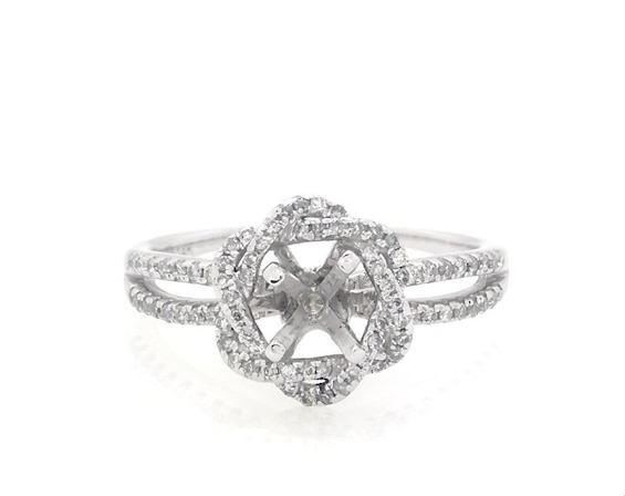 Previously Owned Diamond Ring Setting 1/3 ct tw Round-cut 14K White Gold