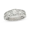 Thumbnail Image 1 of Previously Owned THE LEO Diamond Halo Three-Stone Bridal Set 1 ct tw 14K White Gold Size 5.25