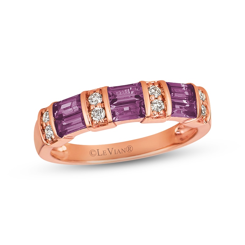 Main Image 1 of Previously Owned Le Vian Amethyst Ring 1/8 ct tw Diamonds 14K Strawberry Gold