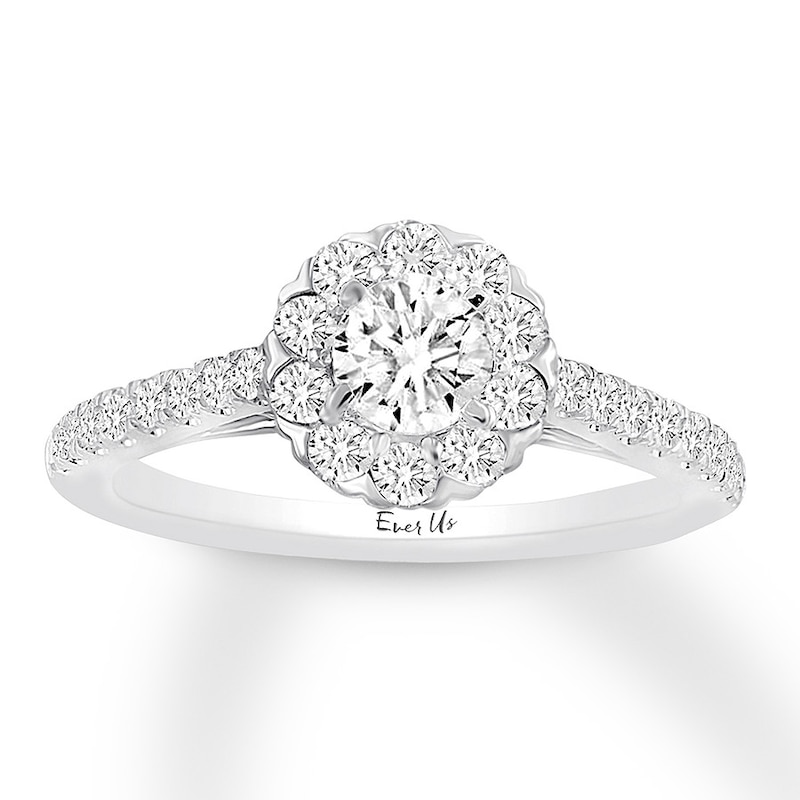 Main Image 1 of Previously Owned Ever Us Diamond Engagement Ring 1 ct tw Round 14K White Gold