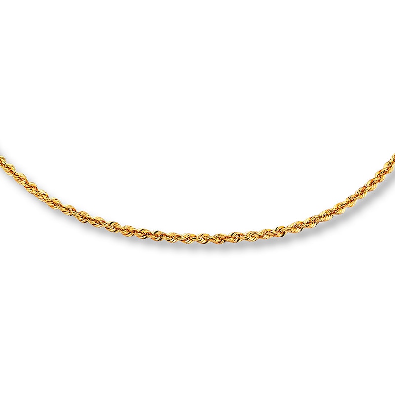 Main Image 1 of Previously Owned Rope Chain Necklace Solid 10K Yellow Gold 20&quot;