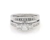 Thumbnail Image 1 of Previously Owned Princess-Cut Diamond Three-Stone Bridal Set 1-1/4 ct tw 14K & 10K White Gold Size 6.75