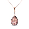 Thumbnail Image 1 of Previously Owned Le Vian Pear-Shaped Morganite Necklace 1/5 ct tw Diamonds 14K Strawberry Gold 18&quot;