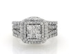 Thumbnail Image 1 of Previously Owned Multi-Diamond Center Bridal Set 1-1/2 ct tw 14K White Gold Size 7.25