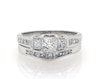 Thumbnail Image 1 of Previously Owned Princess-Cut Three-Stone Diamond Bridal Set 1-7/8 ct tw 14K White Gold Size 9