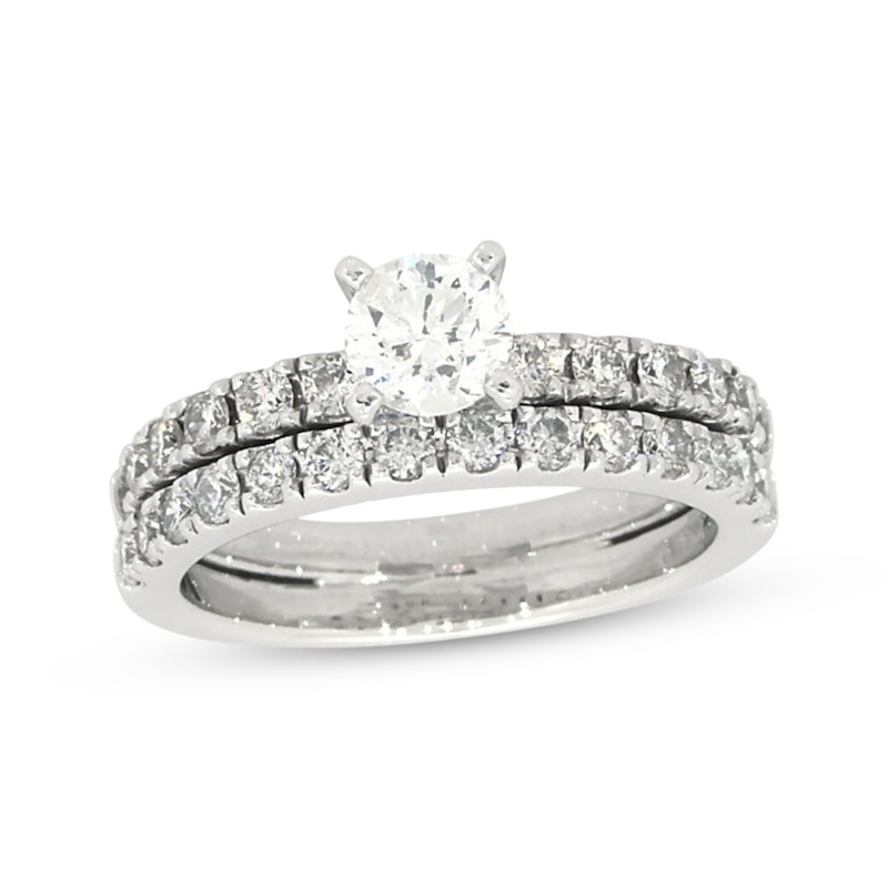 Main Image 1 of Previously Owned Round-Cut Diamond Bridal Set 1-5/8 ct tw 14K White Gold Size 8