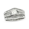 Thumbnail Image 1 of Previously Owned Princess-Cut Diamond Bridal Set 1-1/4 ct tw 14K White Gold Size 7.5