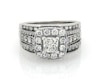 Thumbnail Image 1 of Previously Owned Princess-Cut Diamond Halo Bridal Set 2 ct tw 14K White Gold Size 7.75