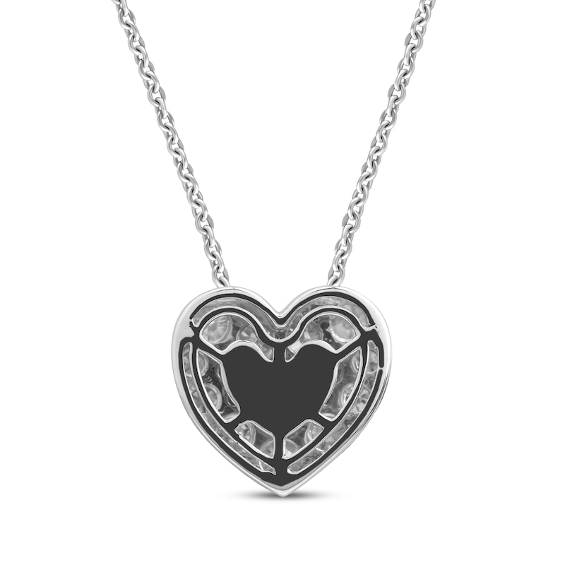 Main Image 3 of Previously Owned KAY Lab-Grown Diamonds Heart Necklace 1 ct tw 14K White Gold 18&quot;