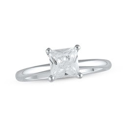 Previously Owned Lab-Grown Diamonds Princess-Cut Solitaire Engagement Ring 1-1/4 ct tw 14K White Gold (I/SI2)