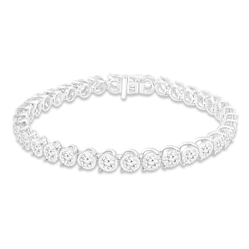 Main Image 1 of Previously Owned KAY Lab-Grown Diamonds Tennis Bracelet 7 ct tw 10K White Gold 7.25&quot;