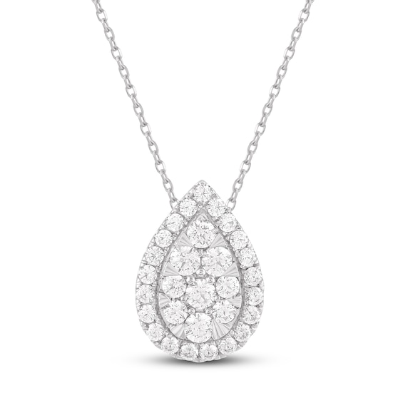Previously Owned KAY Lab-Grown Diamonds Necklace 1 ct tw 14K White Gold 18"