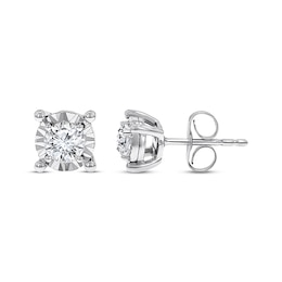 Previously Owned Radiant Reflections 1/2 ct tw Diamonds 10K White Gold Earrings (J/I3)