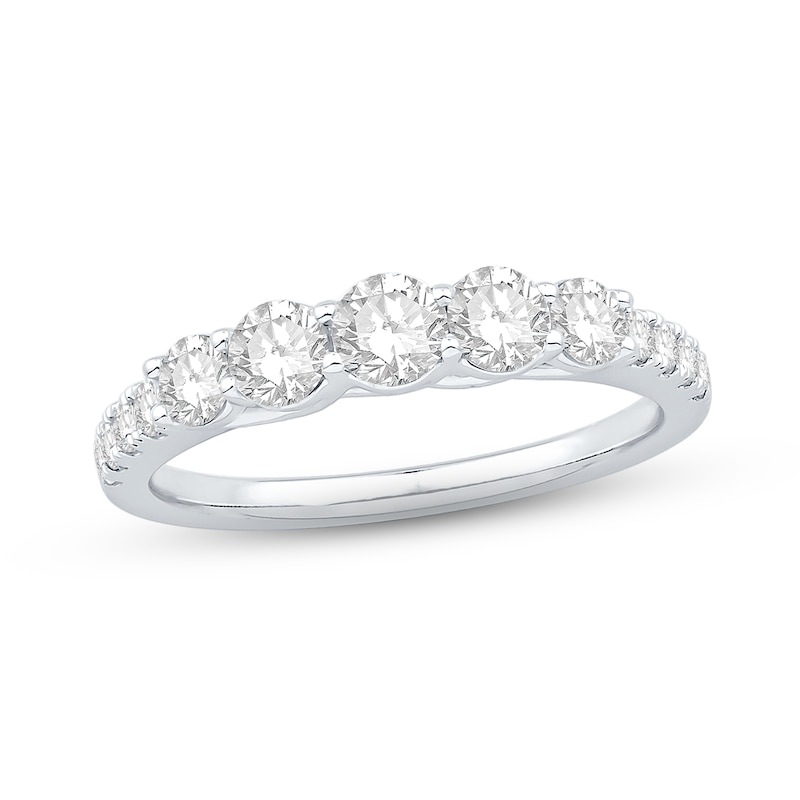 Main Image 1 of Previously Owned Diamond Wedding Band 1/2 ct tw Round-cut 10K White Gold