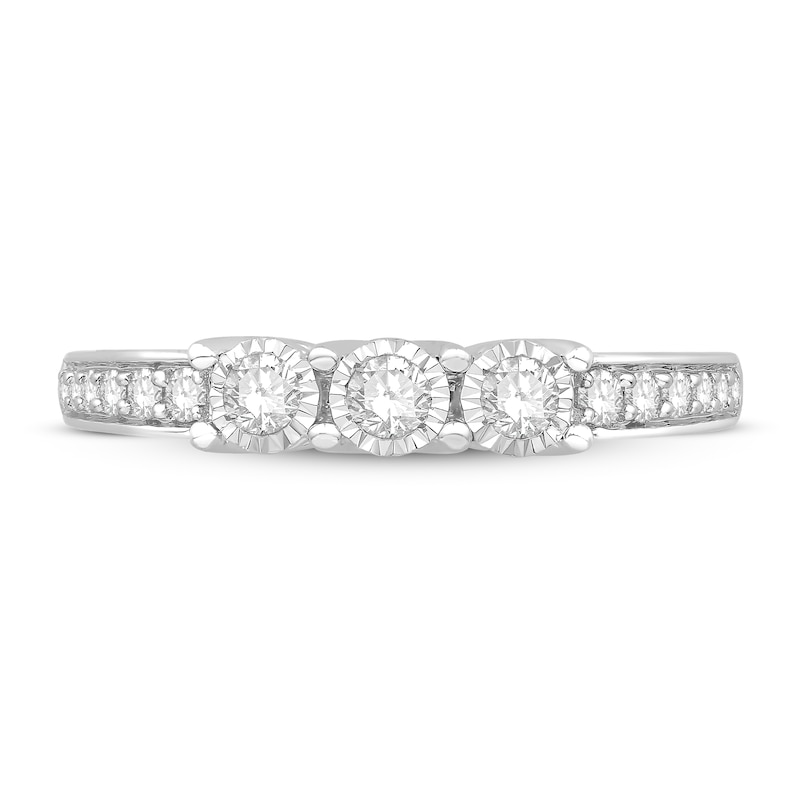 Main Image 3 of Previously Owned Three-stone Diamond Anniversary Ring 1/3 ct tw 10K White Gold