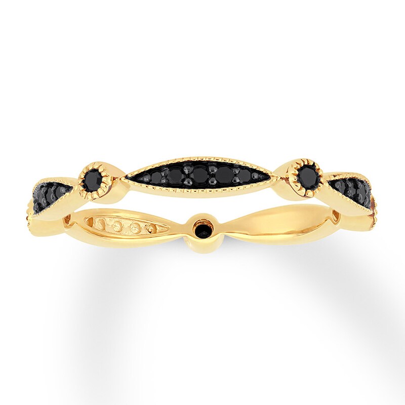 Main Image 1 of Previously Owned Black Diamond Anniversary Band 1/4 ct tw 10K Yellow Gold Size 7