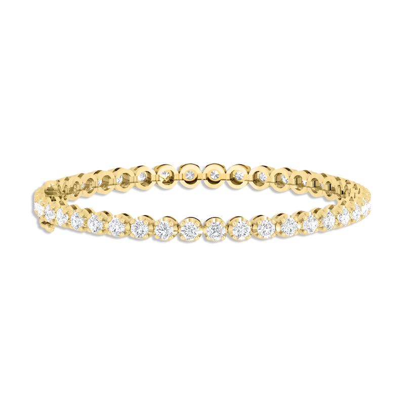 Main Image 1 of Previously Owned KAY Lab-Grown Diamonds Line Bracelet 5 ct tw 14K Yellow Gold 7&quot;