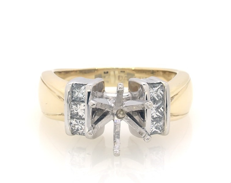 Main Image 1 of Previously Owned Diamond Engagement Ring Setting 5/8 ct tw 14K Two-Tone Gold Size 7