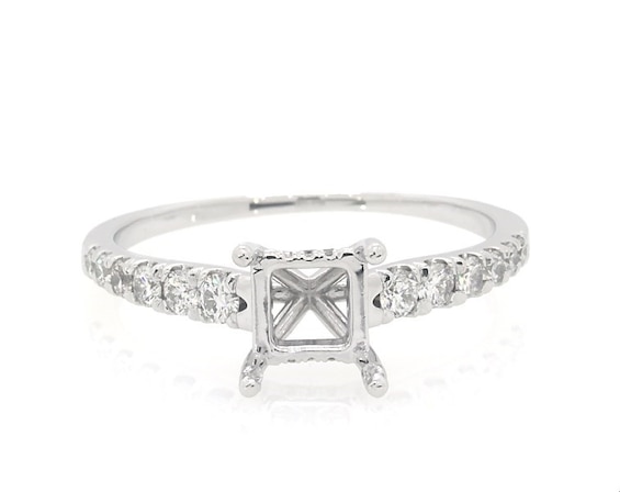 Previously Owned Diamond Engagement Ring Setting 1/2 ct tw 14K White Gold