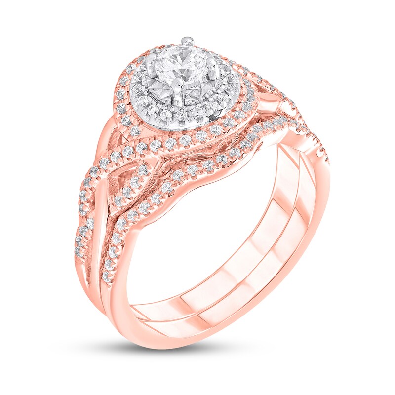 Main Image 2 of Previously Owned Diamond Bridal Set 5/8 ct tw Round-cut 14K Two-Tone Gold