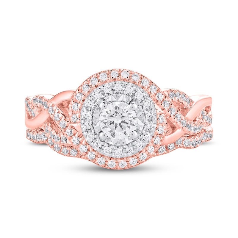 Main Image 3 of Previously Owned Diamond Bridal Set 5/8 ct tw Round-cut 14K Two-Tone Gold