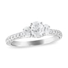 Thumbnail Image 1 of Previously Owned Three Stone Diamond Engagement Ring 1 ct tw Oval/Round 14K White Gold