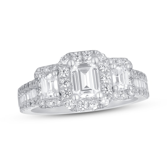 Previously Owned Three-Stone Diamond Ring 2 carats tw 14K White Gold