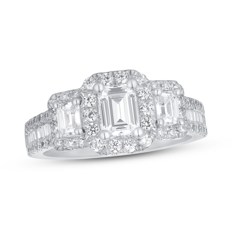 Main Image 1 of Previously Owned Three-Stone Diamond Ring 2 carats tw 14K White Gold