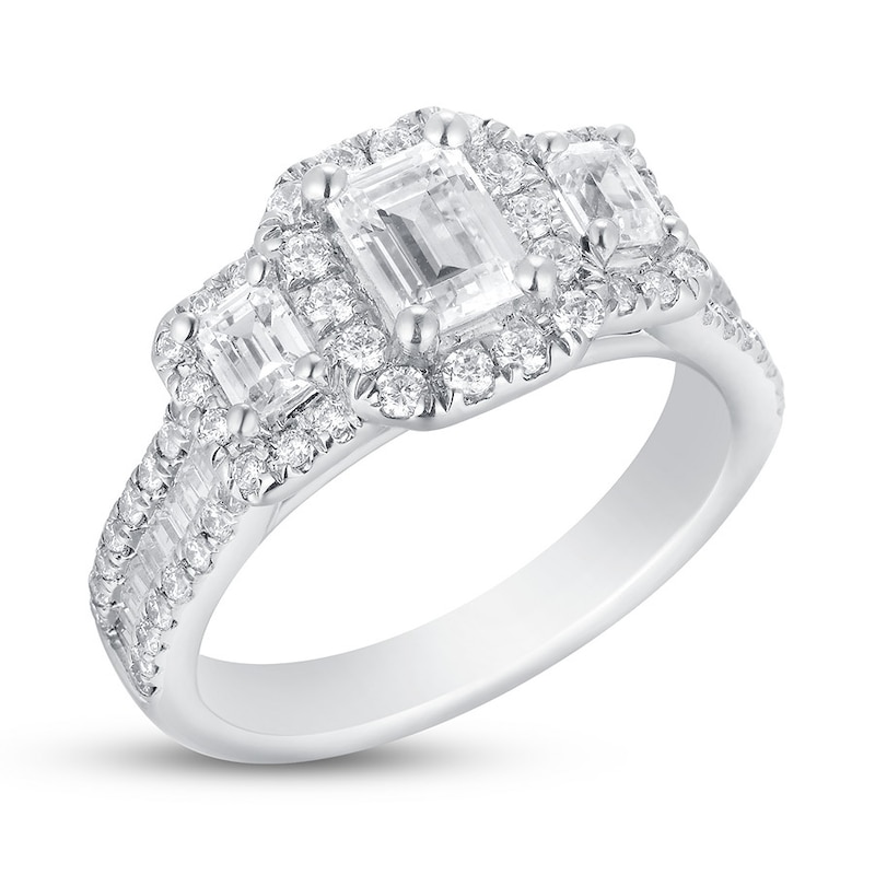 Main Image 4 of Previously Owned Three-Stone Diamond Ring 2 carats tw 14K White Gold