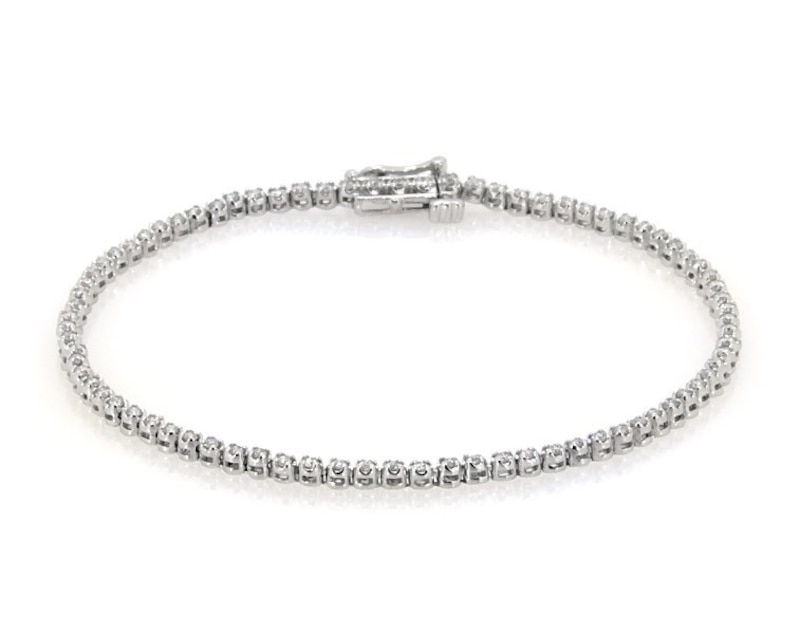 Main Image 1 of Previously Owned KAY Lab-Grown Diamonds Tennis Bracelet 1 ct tw 10K White Gold 7&quot;