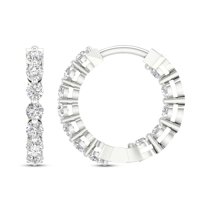 Main Image 1 of Previously Owned KAY Lab-Grown Diamonds Inside-Out Hoop Earrings 3/4 ct tw 14K White Gold
