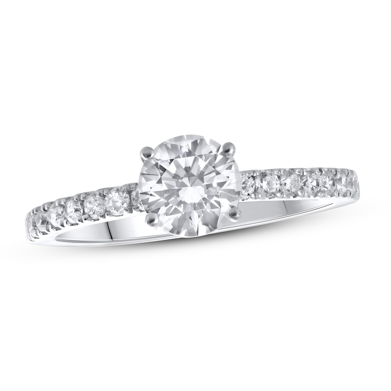 Main Image 1 of Previously Owned Lab-Grown Diamonds Round-Cut Engagement Ring 1-1/4 ct tw 14K White Gold