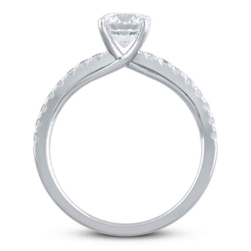 Main Image 3 of Previously Owned Lab-Grown Diamonds Round-Cut Engagement Ring 1-1/4 ct tw 14K White Gold