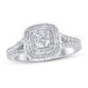 Thumbnail Image 1 of Previously Owned Lab-Grown Diamonds Cushion Frame Engagement Ring 1 ct tw 14K White Gold