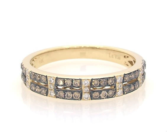 Previously Owned Le Vian Chocolate & Vanilla Diamond Ring 1/3 ct tw 14K Honey Gold