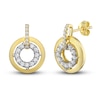 Thumbnail Image 1 of Previously Owned Diamond Circle Drop Earrings 1/2 ct tw Round-cut 10K Yellow Gold