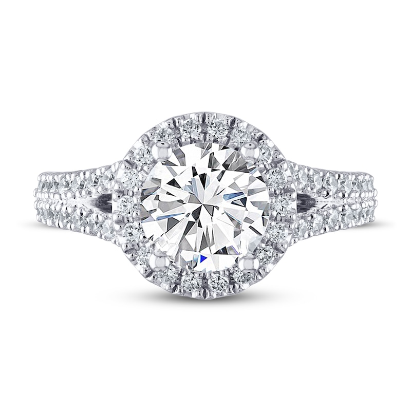 Previously Owned THE LEO Diamond Engagement Ring 1-7/8 ct tw Round-cut 14K White Gold