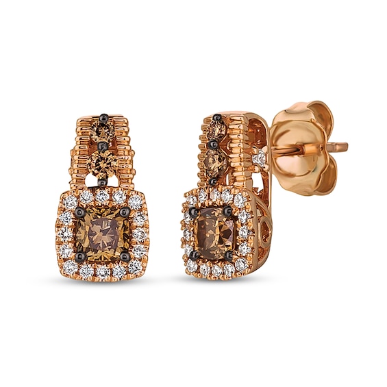 Previously Owned Le Vian Chocolatier Diamond Earrings 5/8 ct tw 14K Strawberry Gold