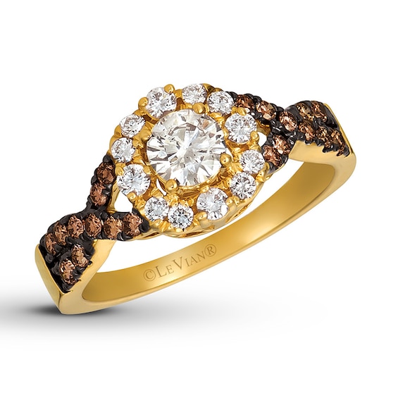 Previously Owned Le Vian Chocolate & Nude Ring 7/8 ct tw Diamonds 14K Yellow Gold