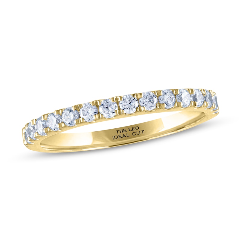 Main Image 1 of Previously Owned THE LEO Ideal Cut Diamond Anniversary Ring 1/2 ct tw 14K Yellow Gold Size 7