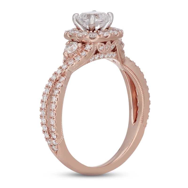 Main Image 2 of Previously Owned Neil Lane Diamond Engagement Ring 1-1/8 ct tw Cushion & Round-cut 14K Rose Gold
