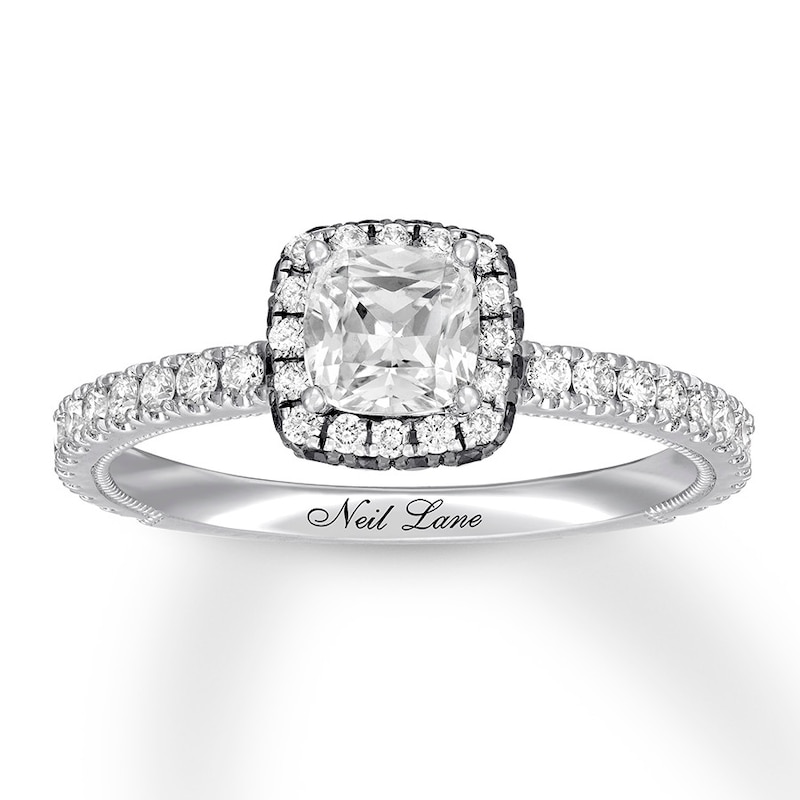 Previously Owned Neil Lane Cushion-cut Diamond Engagement Ring 1-1/4 ct tw 14K White Gold