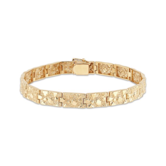 Previously Owned Nugget Geometric Link Bracelet 10K Yellow Gold 8.5"