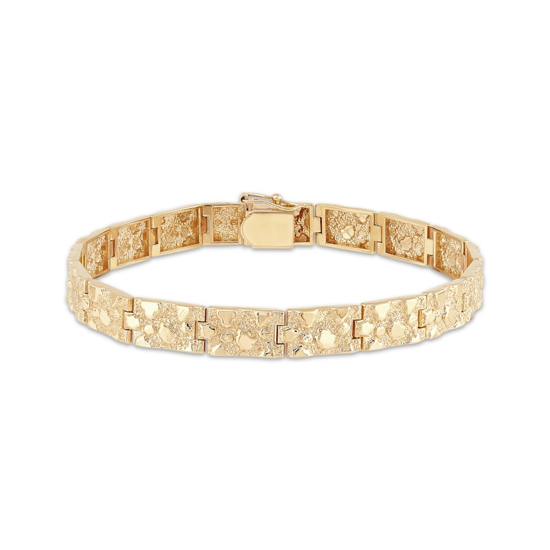 Main Image 1 of Previously Owned Nugget Geometric Link Bracelet 10K Yellow Gold 8.5&quot;
