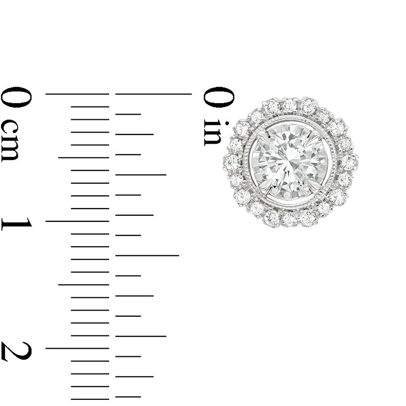 Main Image 2 of Previously Owned Diamond Stud Earrings 1 ct tw Round-cut 10K White Gold (J/I3)