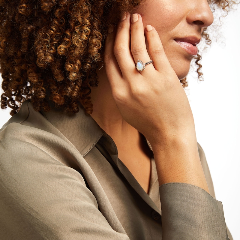 Main Image 3 of Previously Owned&nbsp;Le Vian Opal Ring 3/4 ct tw Diamonds Pear-shaped 14K Strawberry Gold