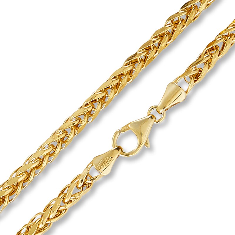 Main Image 3 of Previously Owned Wheat Chain Necklace Hollow 10K Yellow Gold 22&quot;