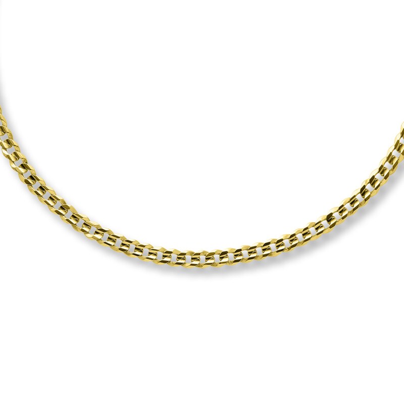 Main Image 1 of Previously Owned Curb Link Chain Necklace Hollow 10K Yellow Gold 22&quot;