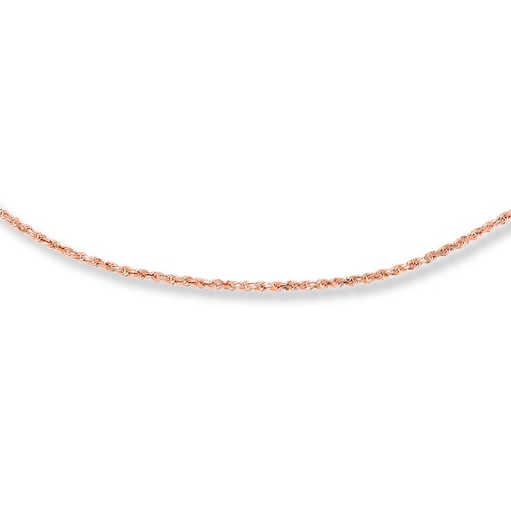 Previously Owned Rope Chain Necklace Semi-Solid 10K Rose Gold 24"